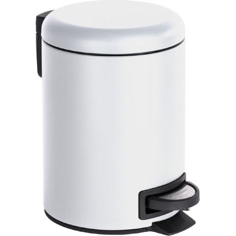 WENKO Kosmetik Treteimer Leman Wei  3 L, Kosmetikeimer, M lleimer, Wei , Stahl wei , Polypropylen schwarz