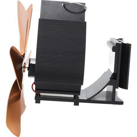 Ventilateur de poêle à bois à 6 pales, alimenté par la chaleur, silencieux, à suspendre au conduit de cheminée, écologique, fixation murale dorée (1/5)