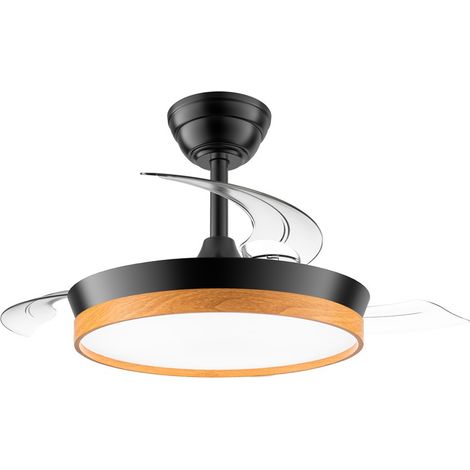 Ventilador LED aspas retráctiles Paneco Mini Negro 39W