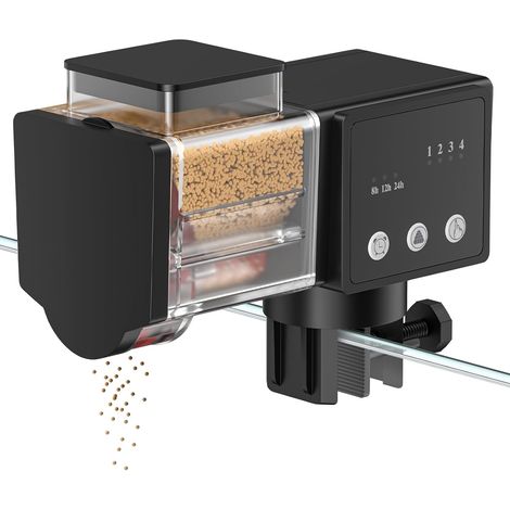 Distributeur Automatique de Nourriture pour Aquarium, 85 ML, doseur réglable avec minuteur, Distributeur de Vacances, Fonctionnement sur Pile (Non incluses) (1/5)