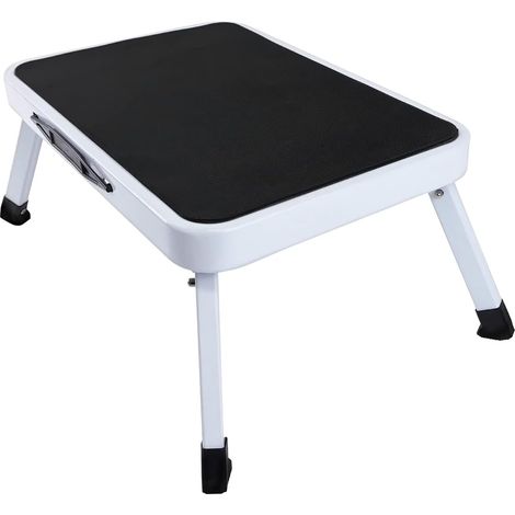 Marchepied simple marchepied pliant en acier, testé TÜV, antidérapant, marchepied pliant-marchepied pouvant supporter jusqu'à 150 kg - Camping marchepied pliant avec surface antidérapante