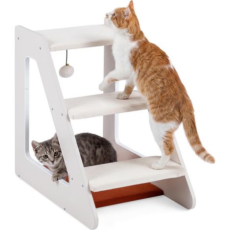 COSTWAY Scaletta a 3 Gradini per Gatti di Piccola Taglia, Scala per Cani (1/2)