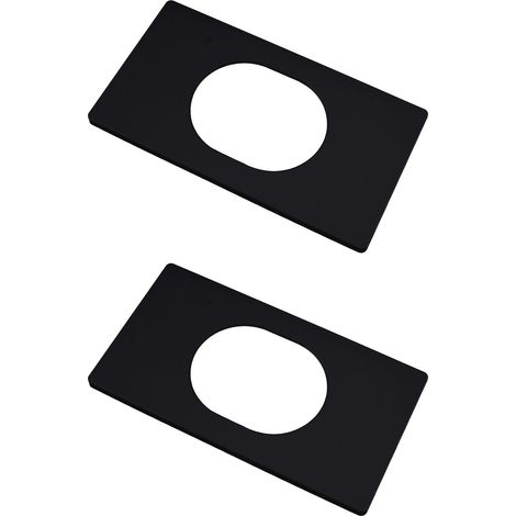 2 pièces de couvercles de plaques murales vierges, couvercle mural pour tuyau ABS autocollant, plaque d'escutcheon pour robinet, accessoires de décoration pour tuyau incliné (Noir, trou ovale (1/5)