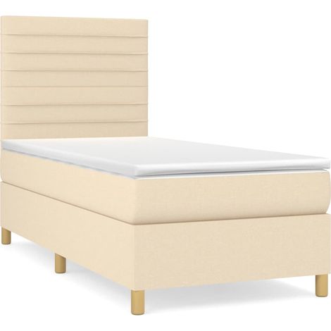Maison Exclusive - Boxspringbett mit Matratze Creme 90x200 cm Sto