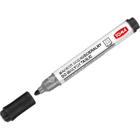 Toma TO-266 Whiteboardmarker, runde Spitze, schwarz