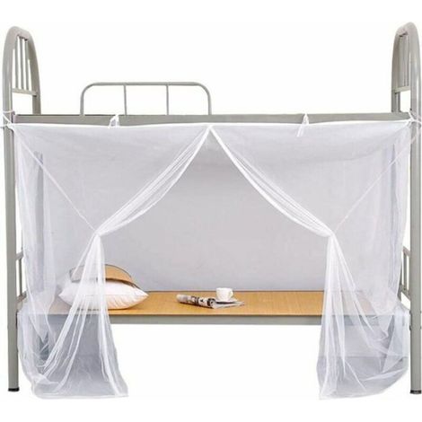 Moustiquaire Blanc 1x2m Trous Fins Étudiants Dortoir Lit Superposé Carré (1/3)