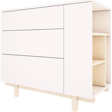 Wood Luck Romy - Cassettiera a 3 cassetti - Bianco (1/5)