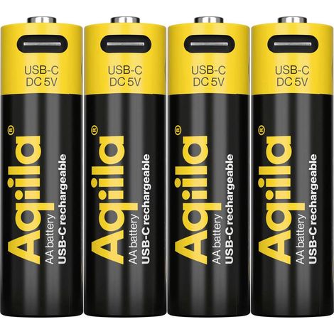 Aqiila AA Batteria ricaricabile USB-C ® Li-Ion 2000 mAh 1.5 V 4 pz.