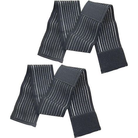 Set mit 2 atmungsaktiven, multifunktionalen Kniebandagen mit Kompressionswirkung, elastische Bandage für Laufen, Basketball und andere Sportarten. – 120,00 x 7,50 x 1,00 cm – Schwarz (1/3)