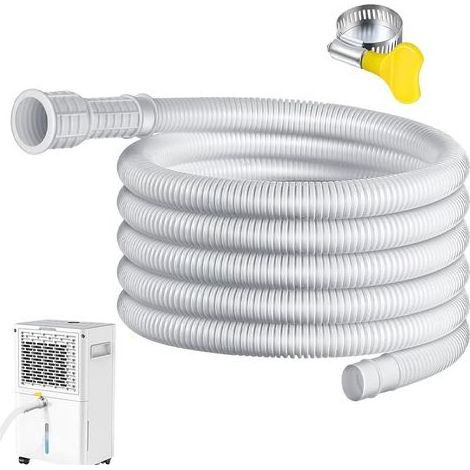 Tuyau d'évacuation des condensats flexible 15-25 mm pour climatiseur split, longueur 5 mètres - avec colliers de serrage - accessoires pour climatiseur (1/4)