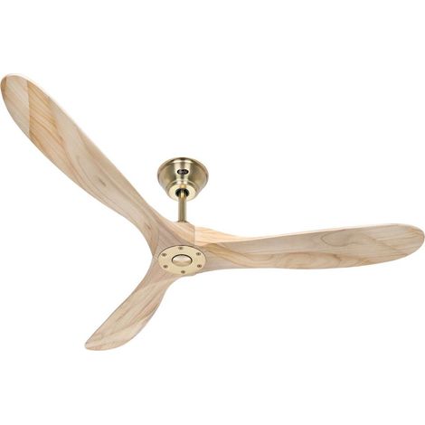 Ventilateur de plafond CasaFan ECO GENUINO 315231 152cm laiton poli / bois naturel