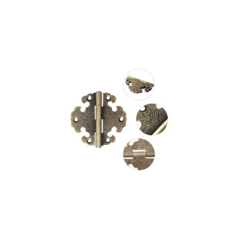 50 pezzi di cerniere antiche - cerniere decorative - mini cerniere retrò - cerniere per porte - cerniere vintage in bronzo, per decorare armadi, porte in legno e librerie - Crezuo (1/4)