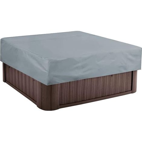 Housse De Protection Carrée Pour Bain À Remous Imperméables Housses Anti-Poussière En Polyester 210d Résistant Au Soleil Quatre Saisons Pour Baignoire De Jardin Extérieure 220 X 220 X 30cm Gris) (1/5)