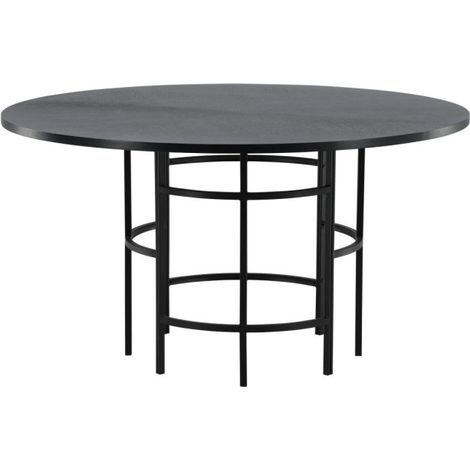 Table à Manger Ronde "Copenhagen" 140cm Noir (1/5)