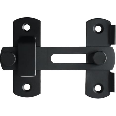 Verrou Porte Coulissante Serrure,loquet porte exterieur, Loquet Rabattable, Finition Noir Mat en Acier Inoxydable,Insert De Sécurité Résistant,pour Porte, Fenêtre (180 Degrés) (1/5)