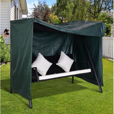 Copriseduta per altalena da giardino 205 x 124 x 164 cm impermeabile verde scuro HAVRYA (1/5)