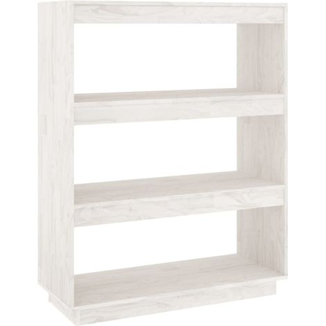 vidaXL Libreria/Divisorio Bianco 80x35x103 cm Legno Massello di Pino (1/5)