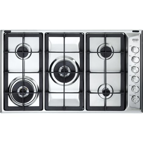Plaque gaz DeLonghi PLI 59D GHD 90 cm 5 brûleurs Dual double couronne - Tortora (1/2)