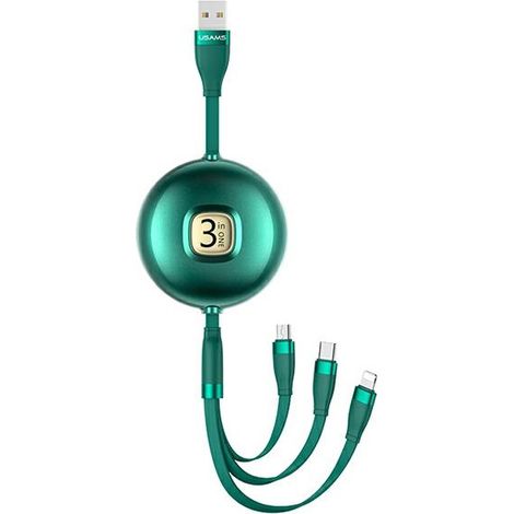 Usams Kabel U69 3in1 1m grün/grün (Lightning/Micro-USB/USB-C) SJ508USB03 (US-SJ508) (1/5)
