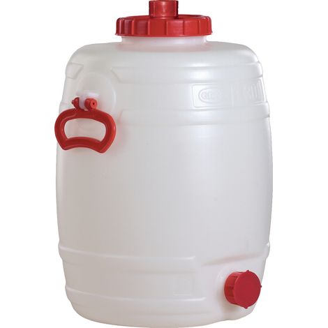 Secchio da 30 litri in PE bianco con 2 manici, apertura di riempimento diametro 120 mm