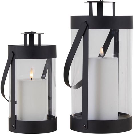 Bondi lampe lanterne lot de 2 noir.