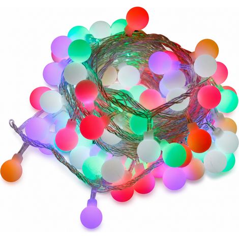 Guirlande Lumineuse LED Multicolore, 200 Lampes Secteur Raccordables, Étanche pour Extérieur, Mariage et Fêtes (1/5)