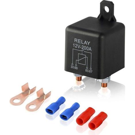 Relè a 4 pin da 12 V 200 A con impronta a 2 pin + 2 terminali, accoppiatore separatore batteria per auto, camion, motori, imbarcazioni, motorino di avviamento, carica divisa per impieghi gravosi ZL180 (1/4)