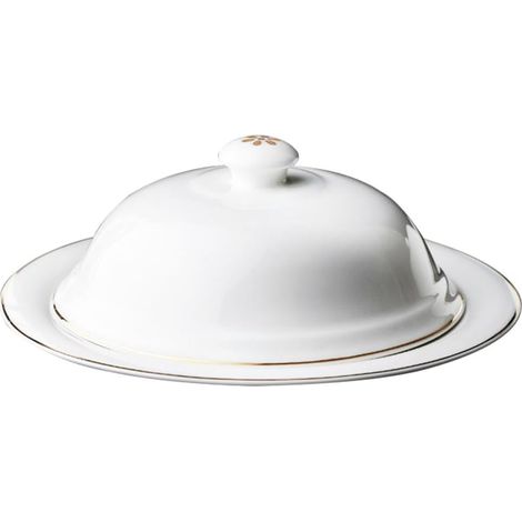 Assiette en Céramique Blanche Plateau Pratique pour Stockage Alimentaire avec Couvercle Finition Lisse et Design Créatif pour Restaurant et Maison (1/5)
