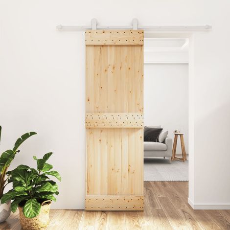 Puerta corredera con herrajes madera maciza de pino 70x210 cm vidaXL (1/5)
