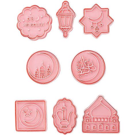 Ensemble de 8 emporte-pièces pour pâte à biscuits de mariage, idéal pour la pâtisserie et les fêtes musulmanes.-5.6X5.5X2CM-Pink
