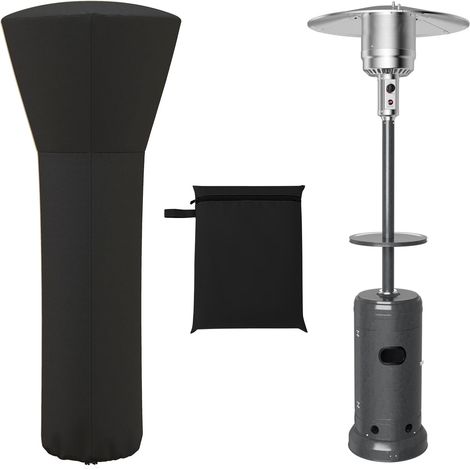 Housse Chauffage Terrasse - 1 Pièce - Tissu Oxford 210D - Imperméable avec Zip - Protection Extérieur - 220x86,5x48,5 CM Noir (1/5)