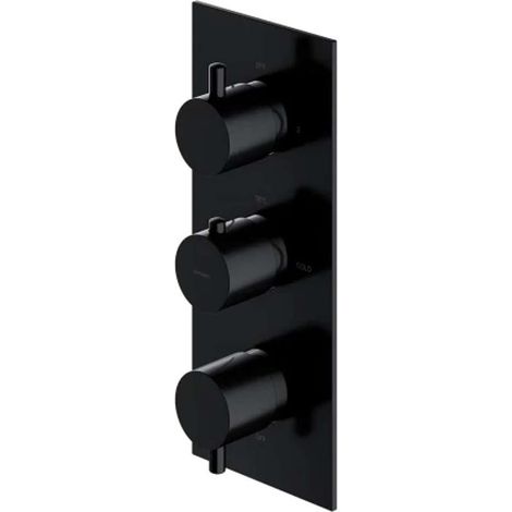 OMNIRES Y - Robinet thermostatique à encastrer, pour 3 appareils, noir Y1238-KROBL (1/2)