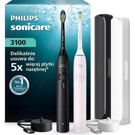 Juego de cepillos de dientes sónicos PHILIPS Sonicare 3100 HX4072/42 (2 unidades) (1/5)