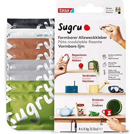 Tesa Sugru pegamento moldeable multicolor 8 sobres de 3,5 g