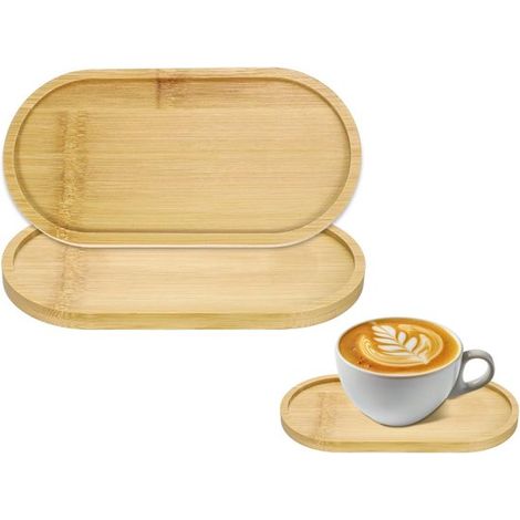 2 sottobicchieri ovali in legno e vetro, adatti come porta caffè o portacandele, per soggiorno, camera da letto, bar, cucina o come sottobicchieri (165 x (1/5)