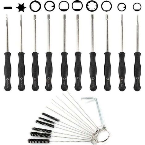 Outil De Réglage Carburateur Aiguille Nettoyage Brosse Pour Moteur 2 Temps Tondeuse (1/4)