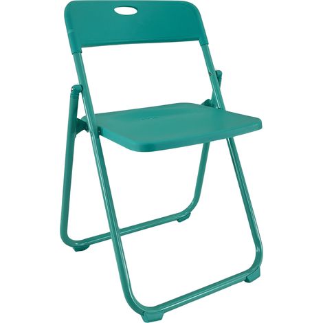 Marvin Sedia Pieghevole Salvaspazio Tiny Portatile Richiudibile da Interno Esterno Giardino Campeggio Ufficio Strutura in Ferro e Pvc Sedie Leggere Colorate Comode con Schienale Verde Acqua (1/2)