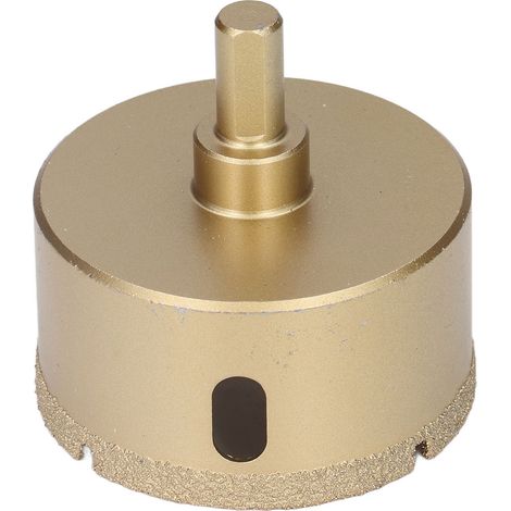Scie cloche diamantée 65mm pour carrelage porcelaine verre, trépan carbure acier, embout triangulaire perçage carreaux. (1/5)