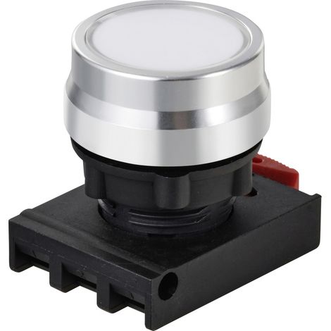 TRU COMPONENTS TC-12835244 ONPOW26BK-Z/W Drucktaster-Frontelement  Knopf Weiß   1 St.
