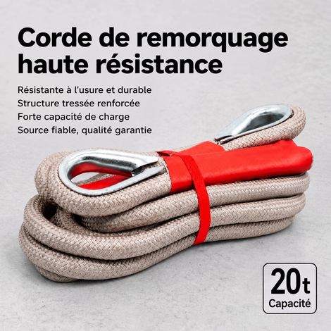 Corde de remorquage 20 tonnes 5 m haute résistance pour véhicule tout-terrain gris 20 5 20 × 20 × 20 cm 3 kg – Livraison gratuite (1/5)