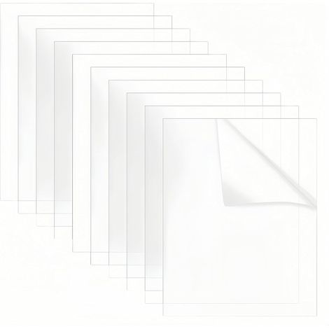 Lot de 10 plaques acryliques en plastique transparent de 1 mm d'épaisseur - Plaque en plastique transparent A4 - Pour affichage, cadre photo, peinture (1/5)