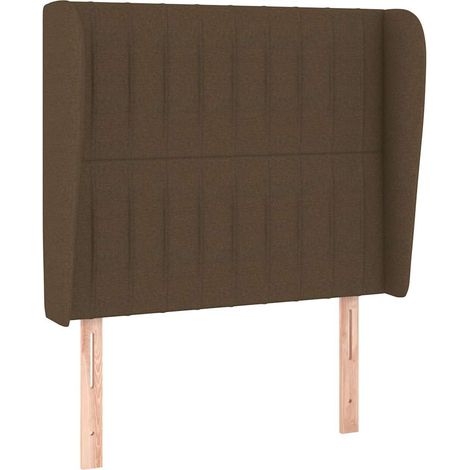 Tête de lit avec oreilles, Résistante et économique, Panneau de lit, Marron foncé 103x23x118/128 cm Tissu OIB3778E (1/5)