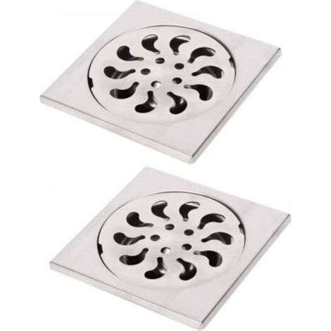 10x10x30mm 2pcs Siphon de Sol Acier Inoxydable, Grille de Douche Carrée Filtre de Douche Drain de Douche Attrape Cheveux pour Salle de Bain (1/5)