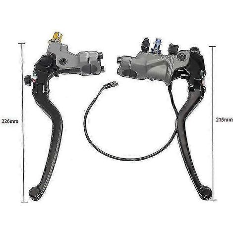 Pompe d'embrayage de frein 22 mm 7/8" avec klaxon et pompe supérieure d'embrayage pour moto, frein à main modifié compatible avec les motos et les véhicules électriques ( ) (1/5)