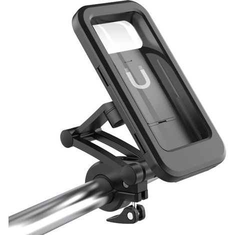 Supporto per telefono antifurto impermeabile per moto - Supporto per telefono da bici con sfera in alluminio da 1 pollice e rotazione di 720° per telefoni cellulari da 5,5" a 6,7" (L) (1/5)