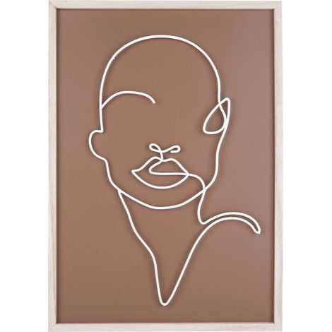 Décoration murale avec motif de visage en métal, ART LINE (1/4)
