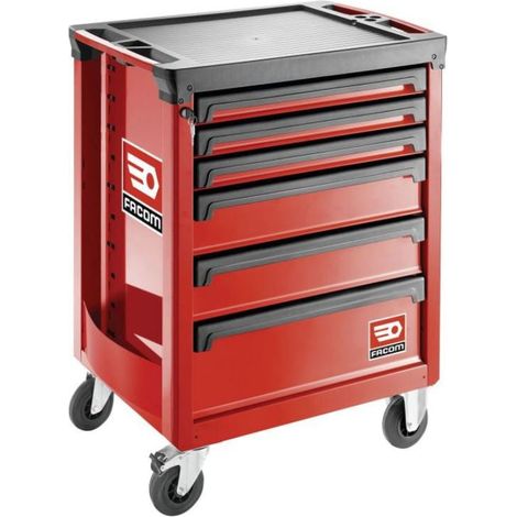 Servante d'atelier vide FACOM ROLL.6M3APF - 6 tiroirs - rouge (1/2)