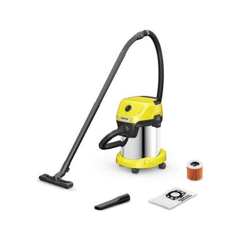 Aspirateur professionnel Kärcher WD 3 S – Moteur 1000W – Capacité 17L – Nettoyage humide et sec – Léger et maniable