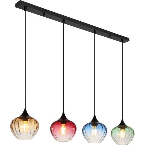 Globo - lámpara colgante - SANDER - multicolor - vidrio - gran (1/5)