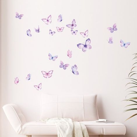 Adesivi murali per camerette, adesivi murali colorati, adesivi murali a forma di farfalla, decorazioni per la casa, PVC autoadesivo per soggiorno e cameretta. (1/5)
